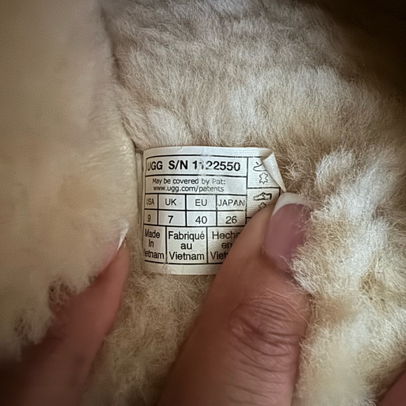 UGG Tan and Cream Shearling Slippers - Picture 6 of 6